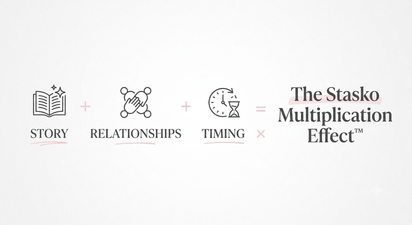 Story + Relationships + Timing = The Stasko Multiplication Effect™